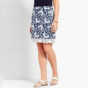 Talbots Lace Trimmed Floral Skirt
